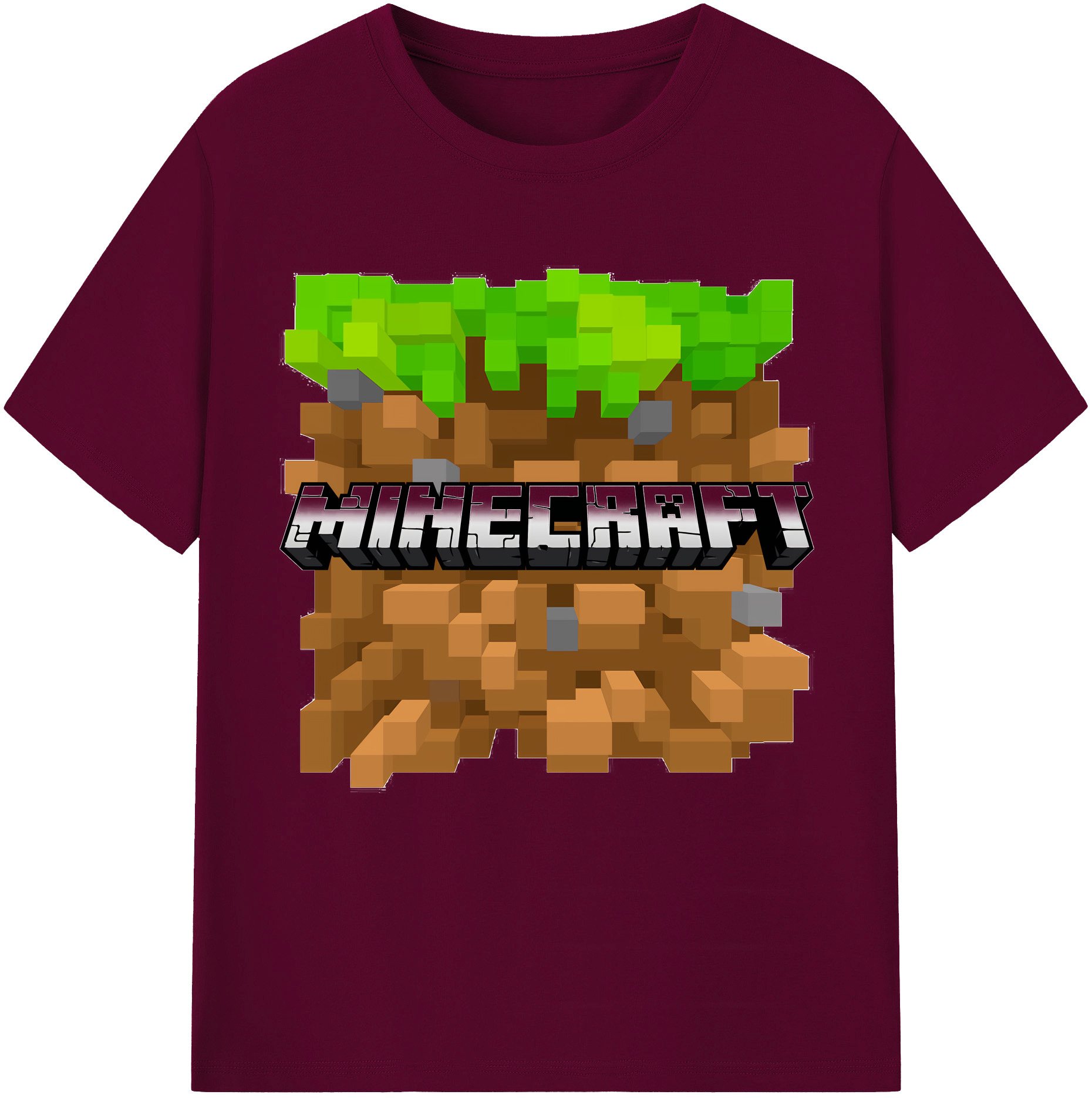 （画像用） マインクラフト ブロックの世界 Minecraft MC Block world レディースカジュアルプリントTシャツ（綿100％）